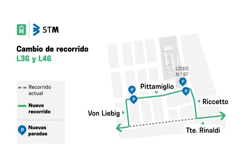 Recorrido línea local de Piedras Blancas