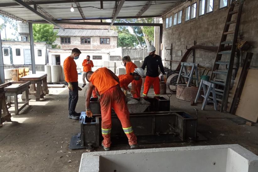 Jornada de aprendizaje de llenado de hormigón del Servicio de Obras