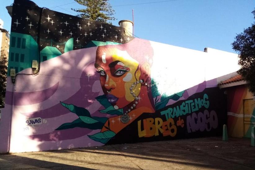 Mural «Transitemos libres de acoso» en Municipio CH