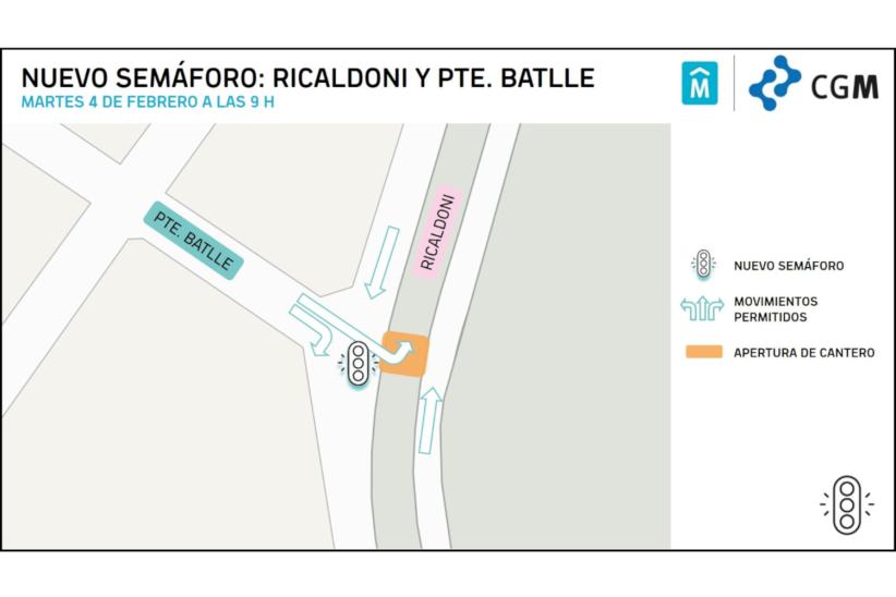 Nuevo semaforo en Pte Batlle y Ricaldoni