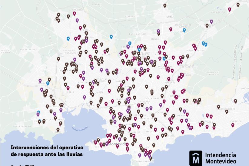 Mapa de calor, operativo lluvia