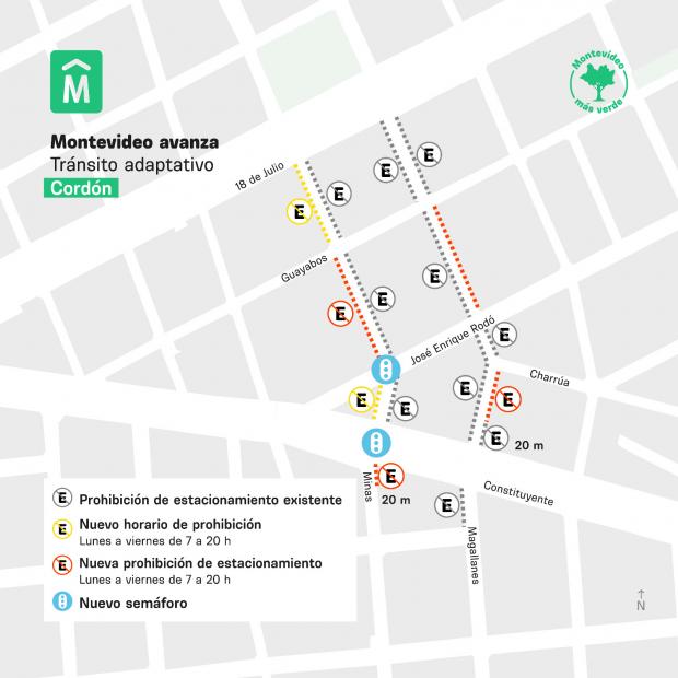 Montevideo avanza, tránsito adaptativo en Cordón