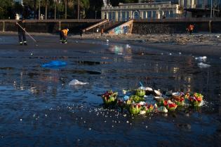 Operativo de limpieza en la playa Ramírez por celebración de I