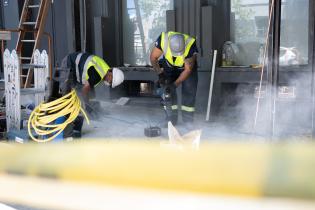  Inicio de trabajos de mantenimiento en parada de ómnibus de la