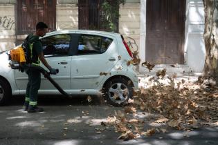 Tareas de limpieza en calle Emilio Frugoni e Isla de Flores