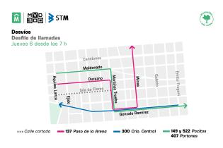 02 Cortes de tránsito y desvíos de transporte por Desfile de Llamadas 2025 