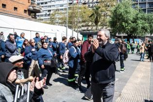 Intendente Mario Bergara, anuncia el inicio del Plan Barrido Intendente Mario Bergara, durante el anuncio del inicio del Plan Barrido
