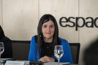 Secretaria general Viviana Repetto, durante la presentación del 5° Informe Local Voluntario de Montevideo, en el marco del Observatorio de ODS y conversatorio sobre avances y desafíos hacia la Agenda 2030