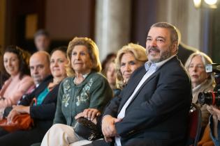Intendente Mario Bergara, durante el lanzamiento de la Fundación Bienal de Montevideo