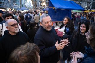 Intendente Mario Bergara, durante la Marcha por la Diversidad