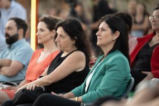 Secretaria general Viviana Repetto, durante la inauguración del parque Mauá