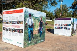 Exposición itinerante de cubos Plan ABC en el Parque Rodó