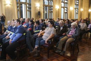 Acto de entrega de llaves a la cooperativa de viviendas HAMABI