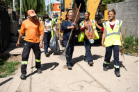 Acciones de limpieza en el barrio El Viñedo en el marco del Plan ABC