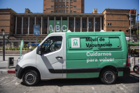 Jornada de vacunación en la explanada de la Intendencia de Montevideo