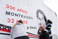 Pintada de mural de discapacidad en el marco de los 300 años de Montevideo , 14 de julio de 2023