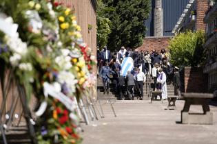 Entierro de Tabaré Vázquez en el cementerio de La Teja.