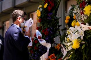 Entierro de Tabaré Vázquez en el cementerio de La Teja.