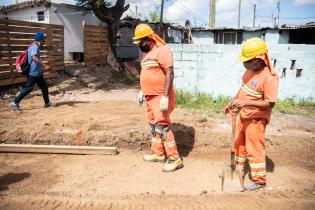 Avance de obras viales en barrio Marconi por Plan ABC