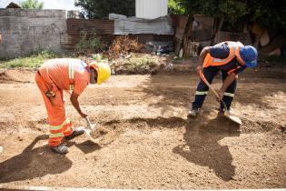 Avance de obras viales en barrio Marconi por Plan ABC