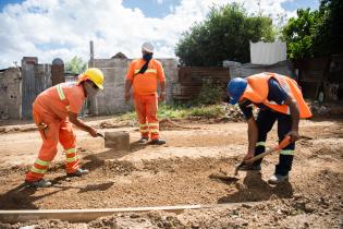 Avance de obras viales en barrio Marconi por Plan ABC