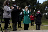 Intendenta Carolina Cosse visita el memorial de los Detenidos Desaparecidos