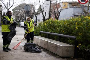 Cuadrilla del Programa ABC Trabajo en las inmediaciones del MAM