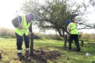 Cuadrilla de trabajo del Programa ABC Trabajo en el Parque Punta Espinillo