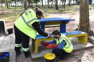 Cuadrilla de trabajo del Programa ABC Trabajo en el Parque Punta Espinillo