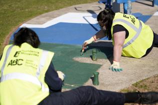 Cuadrilla de trabajo del Programa ABC Trabajo en el Parque Baroffio