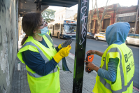 Limpieza de paradas de transporte colectivo en el marco del Plan ABC