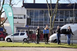 Las Rodettes presentándose en la plaza Chopin en el marco de La cultura va por barrios