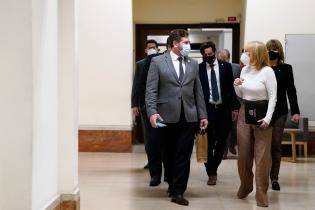 Reunión de la intendenta Carolina Cosse con el presidente de Conmebol, Alejandro Dominguez