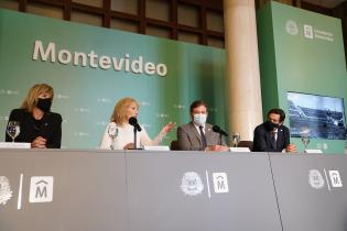 Conferencia de prensa de la intendenta Carolina Cosse con el presidente de Conmebol, Alejandro Dominguez