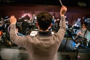 Banda Sinfónica de Montevideo durante un ensayo general de Euforia de los derrotados, 30 de setiembre de 2021 Banda Sinfónica de Montevideo durante un ensayo general de Euforia de los derrotados, 30 de setiembre de 2021