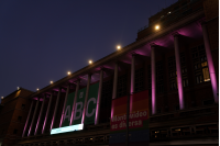 Intendencia de Montevideo iluminada por el mes de prevención del cancer de mama