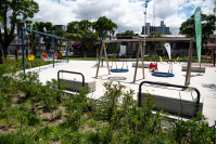 Inauguración de obra en el Espacio recreativo infantil de la plaza deportes Nº 12
