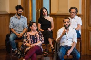 Presentación de la zarzuela "La del manojo de rosas" de Pablo Sorozábal en el foyer del Teatro Solís