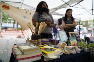Visita de la Intendenta Carolina Cosse a feria feminista y solidaria en la Plaza de Cagancha Visita de la Intendenta Carolina Cosse a feria feminista y solidaria en la Plaza de Cagancha