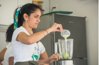 Taller de Cocina Uruguay en la explanda de la Intendencia de Montevideo