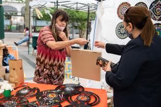 Inauguración de la Feria de la Economía Social en la Plaza de Cagancha