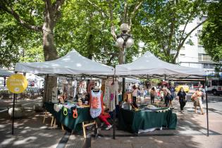 Inauguración de la Feria de la Economía Social en la Plaza de Cagancha