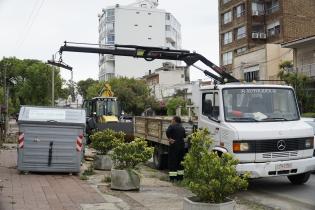 Cuadrillas de la Intendencia de Montevideo realizan tareas en barrio Malvín ante las intensas lluvias