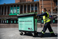 Lanzamiento del programa “Reciclando Barrio a Barrio” en la explanada de la Intendencia de Montevideo