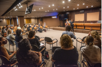 Actividad de la Asesoría para la igualdad de Género con integrantes de Comuna Mujer en la Intendencia de Montevideo