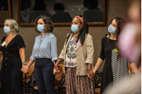 Actividad de la Asesoría para la igualdad de Género con integrantes de Comuna Mujer en la Intendencia de Montevideo