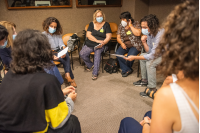 Actividad de la Asesoría para la igualdad de Género con integrantes de Comuna Mujer en la Intendencia de Montevideo
