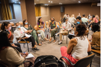 Actividad de la Asesoría para la igualdad de Género con integrantes de Comuna Mujer en la Intendencia de Montevideo