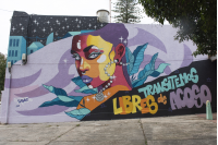 Mural Montevideo libre de acoso en el Centro Comunal Zonal Nº4