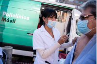 Jornada de vacunación contra la gripe en la explanada de la Intendencia de Montevideo